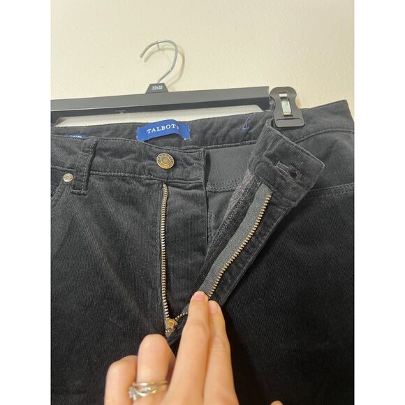 Talbots Womens Black Corduroy Pants 6 High Rise Straight Leg Curvy Fall Preppy - Picture 3 of 13